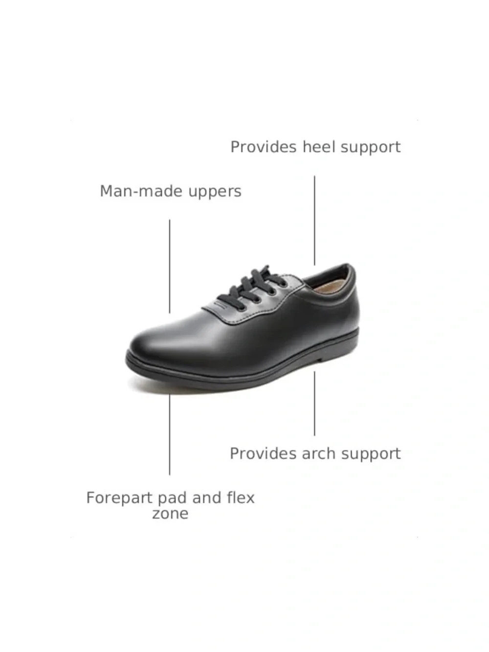 Dickies Black Lace-Up Derby Shoes with Red Lining
